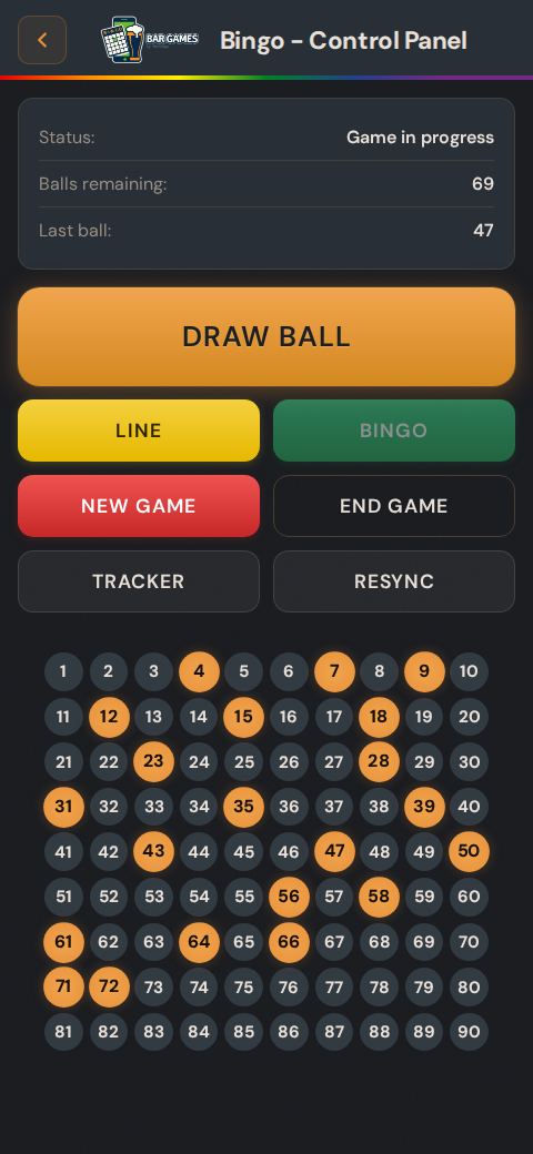 Mobile host controls during a game